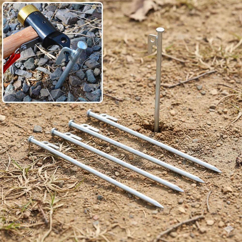 텐트고정 캠핑 강철 단조팩 4개 세트 20cm 휘지않는 타프 캠핑팩 은색 8,800원