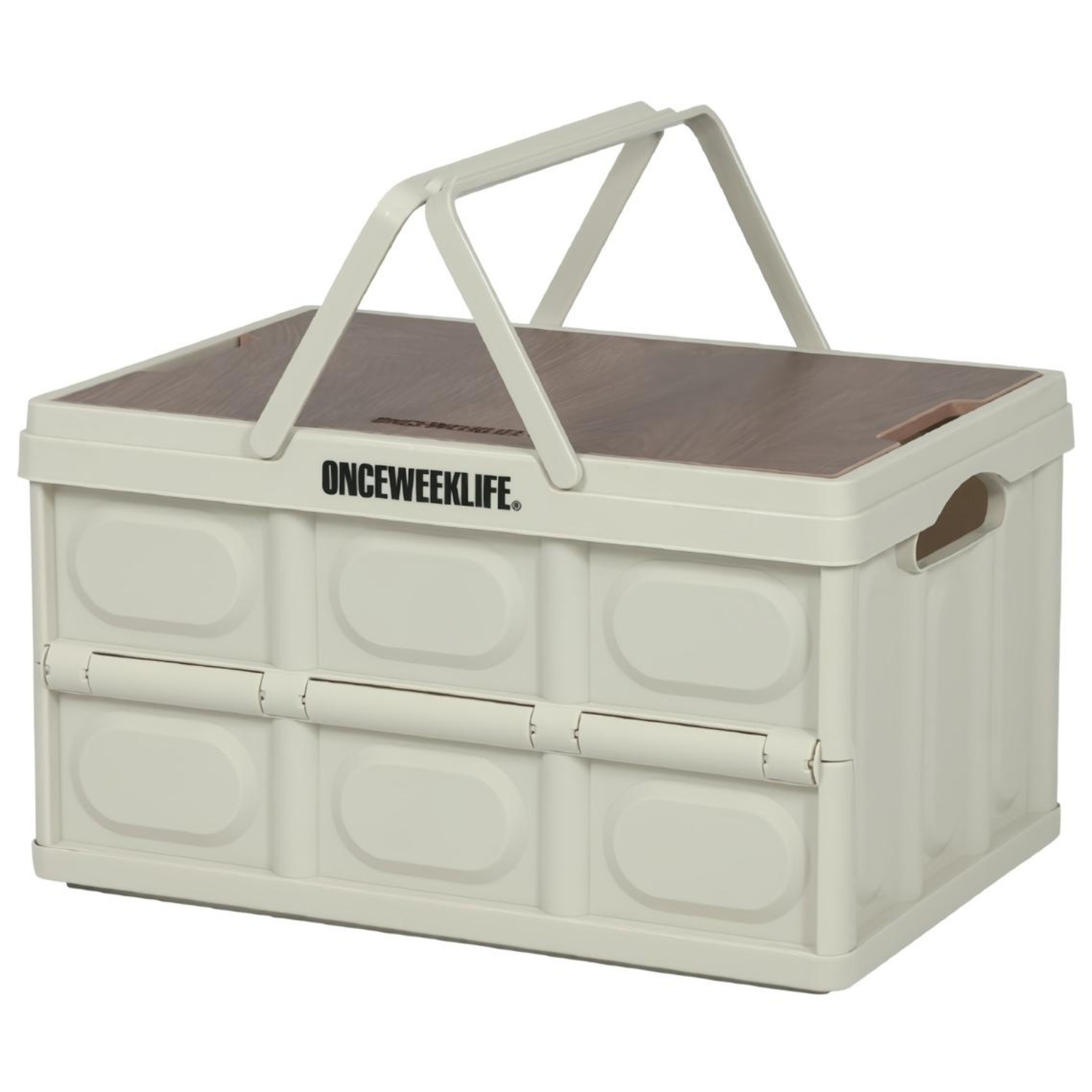 원스위크라이프 캠핑 손잡이 접이식 폴딩 박스, 아이보리 14,990원