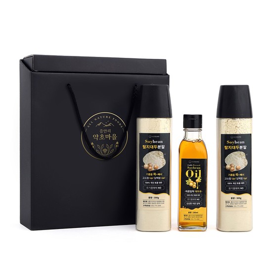 프리미엄 토종대두 저온압착 콩기름세트(탈지대두분말300g 2ea+콩기름180ml) 명절 부모님 선물세트 탈지대두분말 대두유 34,800원