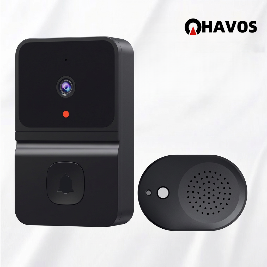 Havos 무선설치 현관인터폰 비디오초인종, 앱원격확인 고화질야간촬영 모션감지, 검은색 21,800원