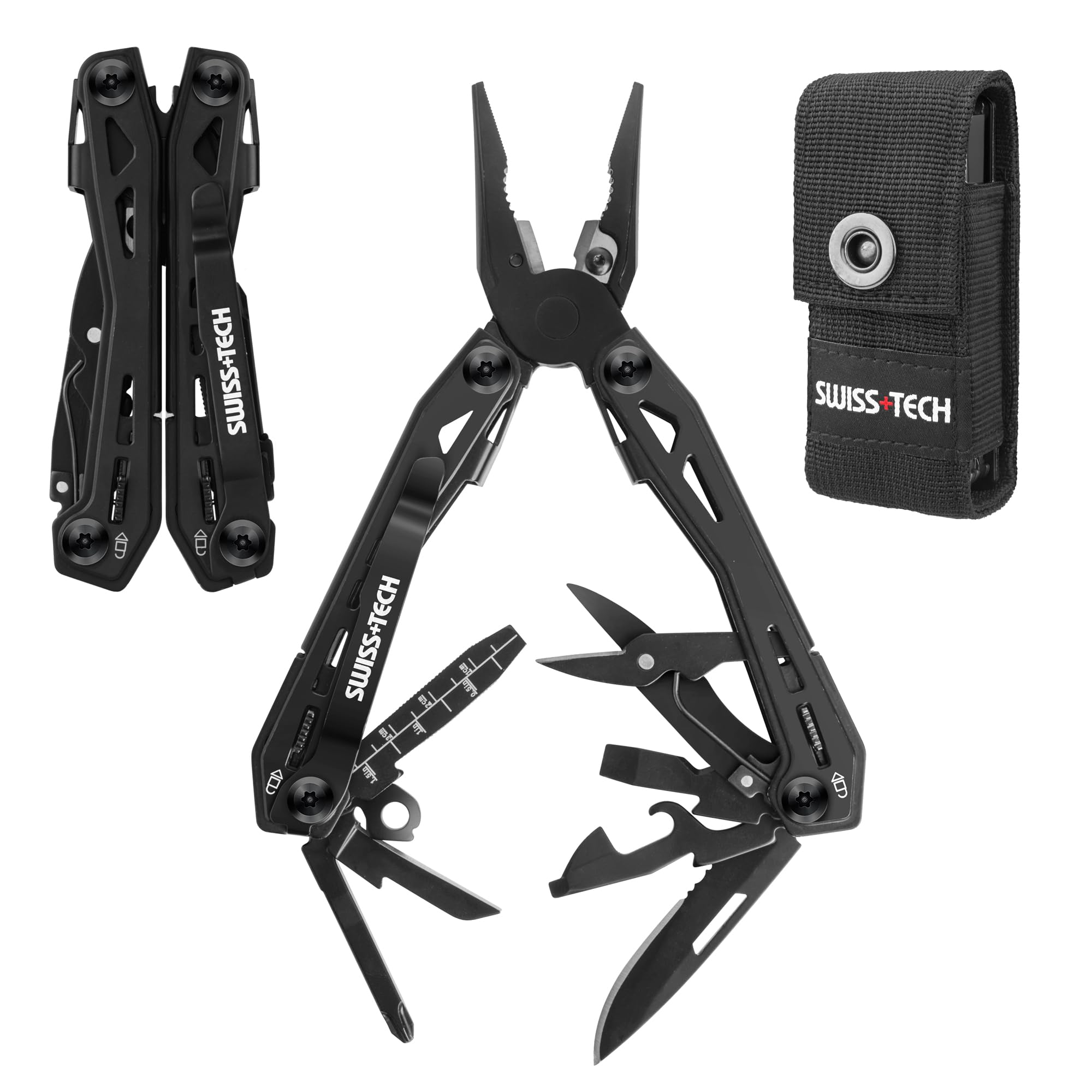 SWISS + TECH 16-in-1 다기능 펜치 아웃 도어 멀티 툴 멀티 플라이어 서바이벌 툴 58,050원