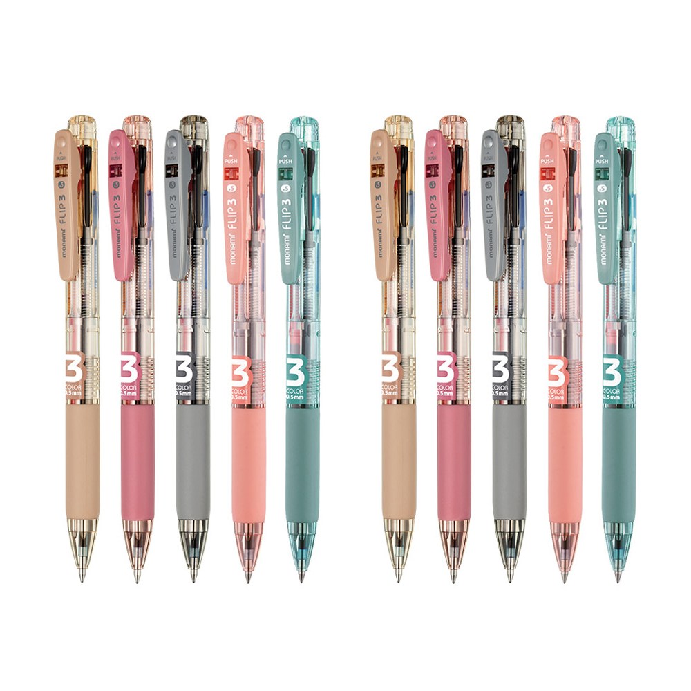 모나미 플립3 멀티펜 0.5mm 5색모음 2개씩(더스티로즈,스모키그레이,탄베이지,파파야,세이지) 20,700원