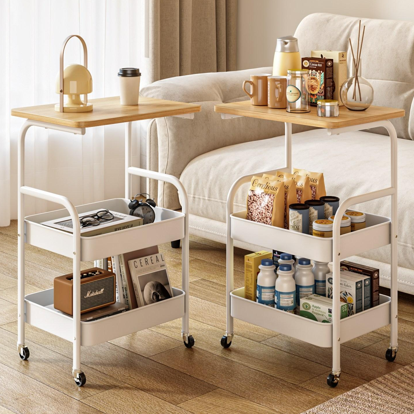 하이피러브 이동식 트롤리 수납 선반, 3단, 화이트A 22,900원