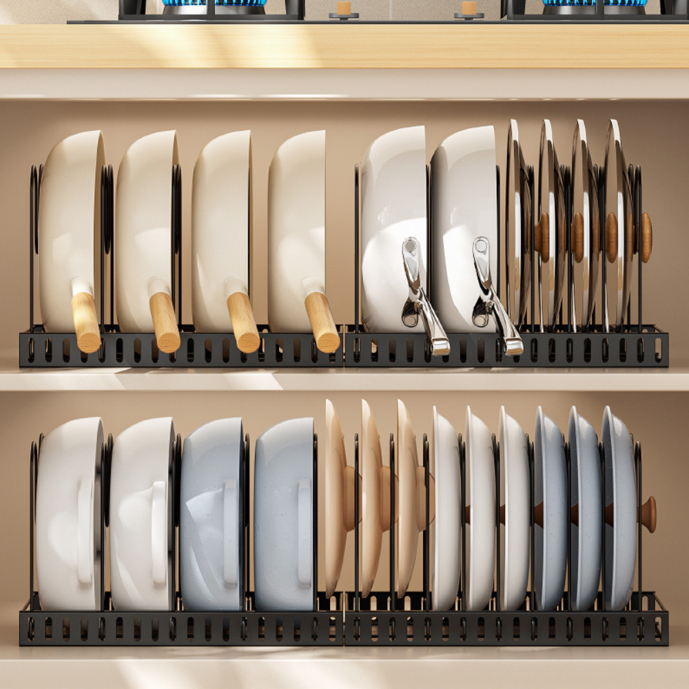 도이차 공간절약 튼튼내구 후라이팬 정리대, 1개, 블랙, 5단 18,000원