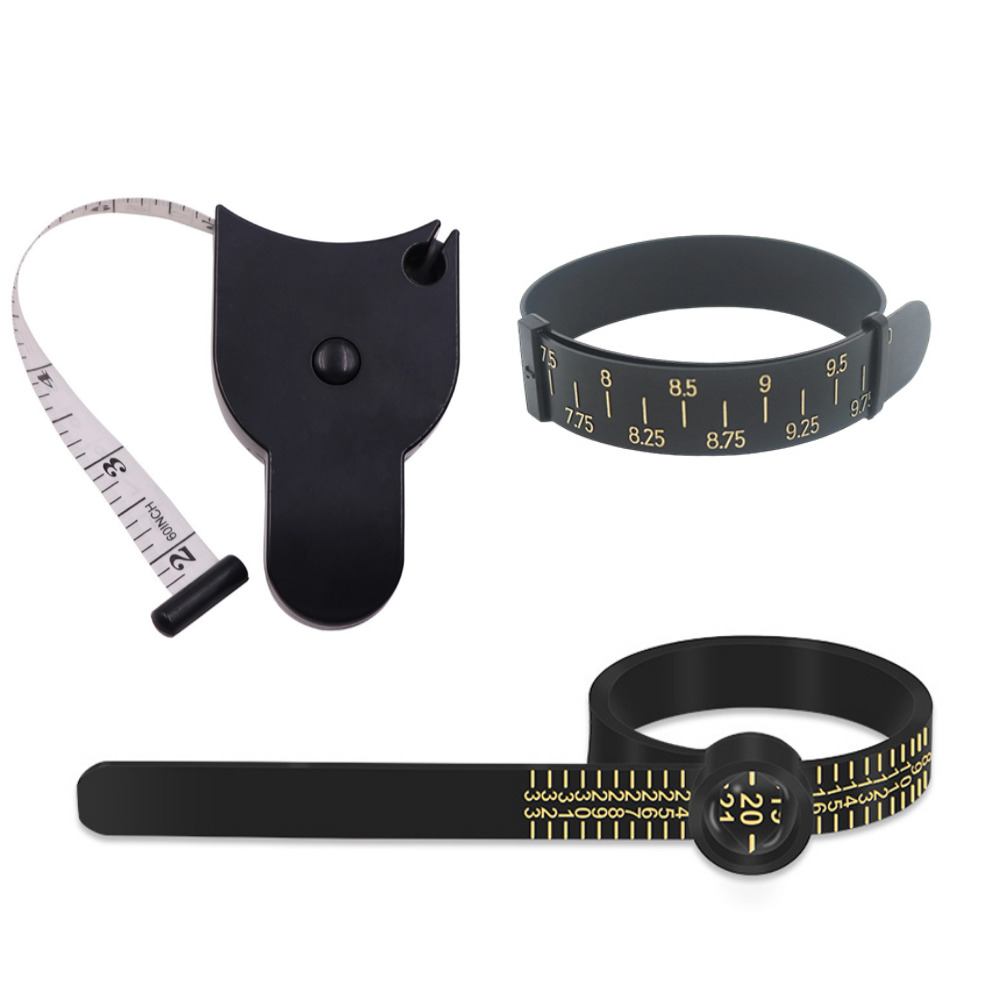 골타 원터치 피팅 줄자 허리둘레 치수 반지 호수 손목 사이즈 측정기 SET, 블랙, 1개 9,800원