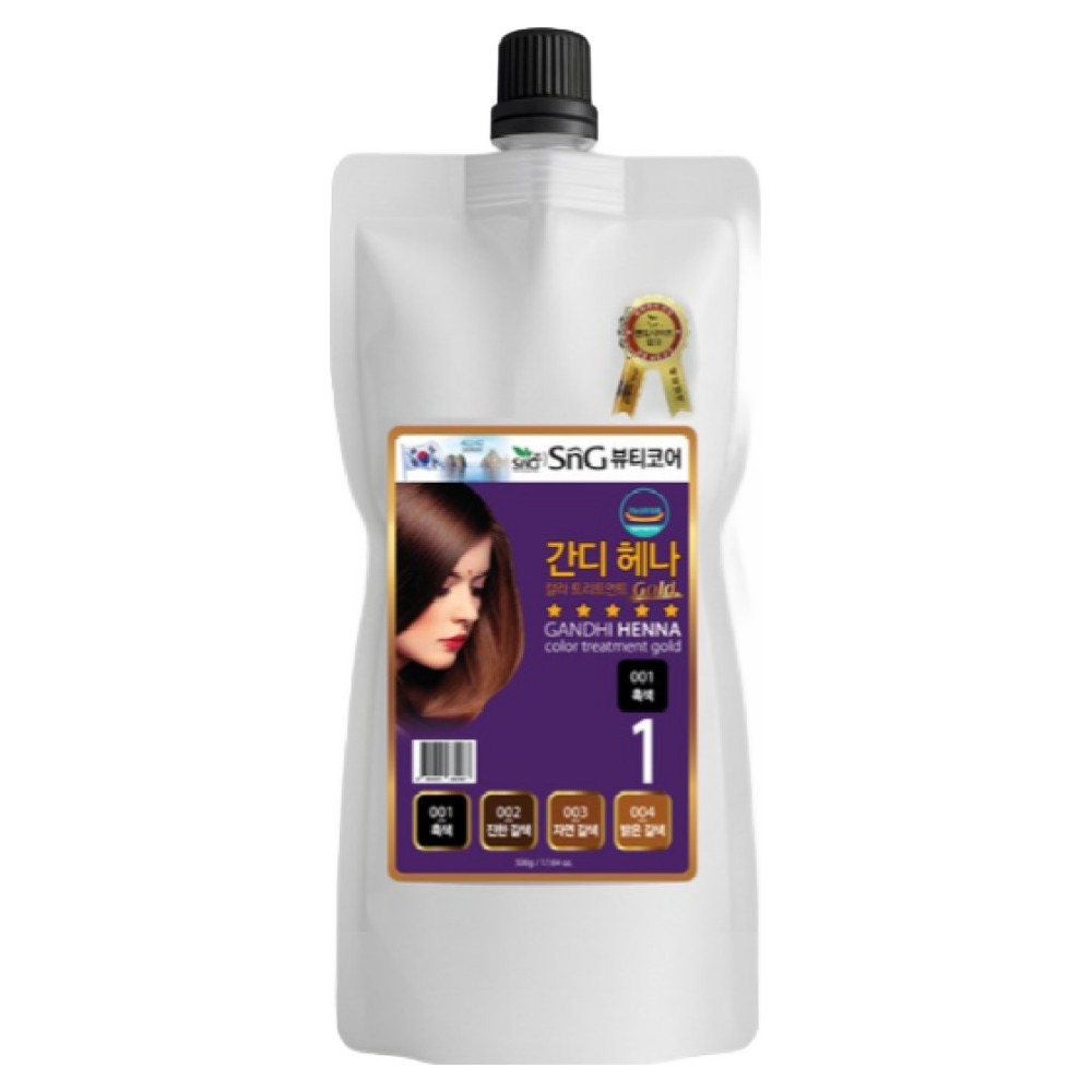 SNG간디헤나칼라 트리트먼트 골드 자극없는 셀프염색 500g, 1개, 흑색(001) 35,000원