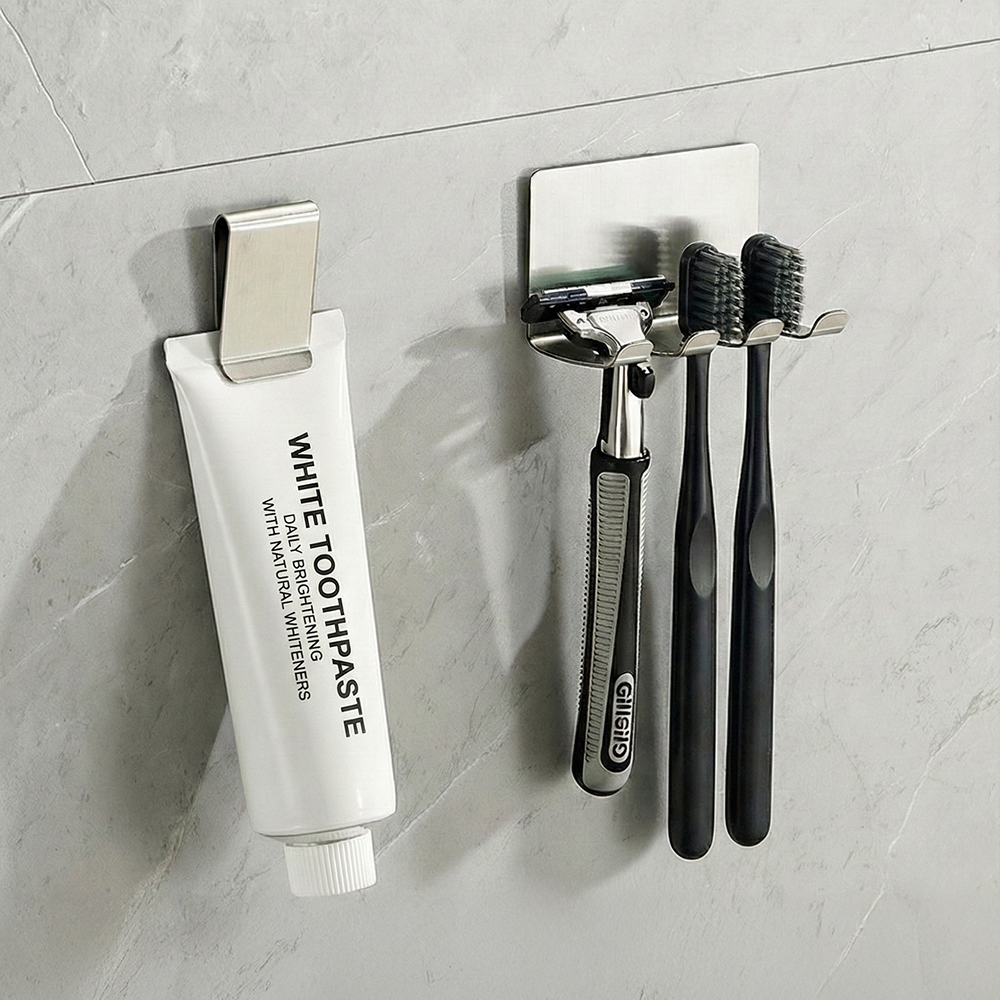 모브드 스텐 304 무타공 칫솔꽂이 세트, 2인용, 1개, 현재가 9,300원