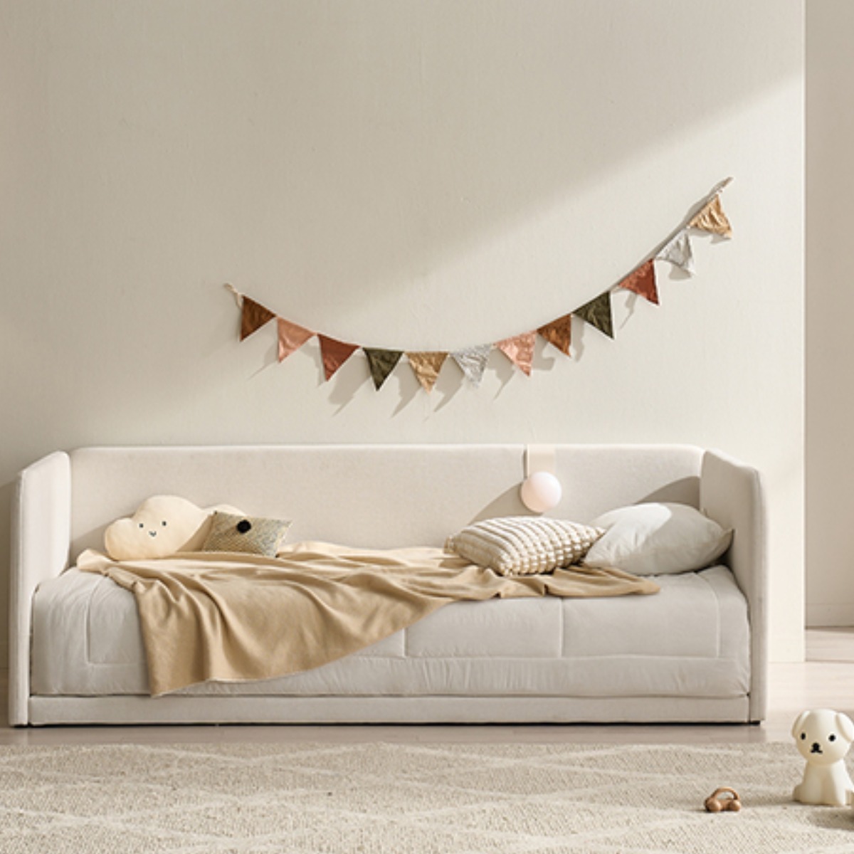 [베드리움] 라온 패브릭 데이베드 침대 슬림헤드 SS - NEW 코지슬립 유로탑, 크림 아이보리 1,008,000원