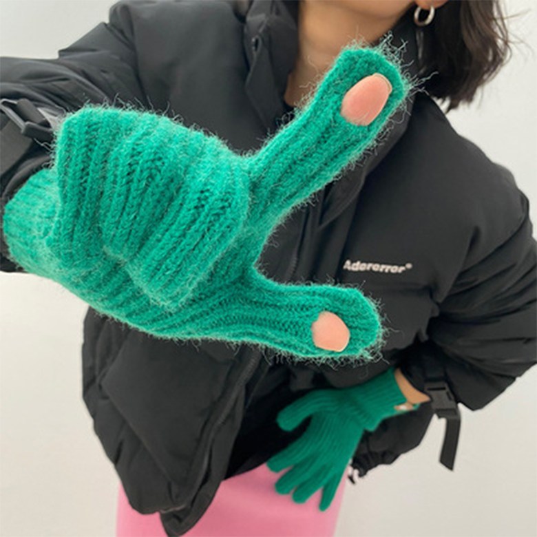 비플로 여성 니트 핑거홀 장갑 스마트폰 터치 손가락 장갑 12,000원