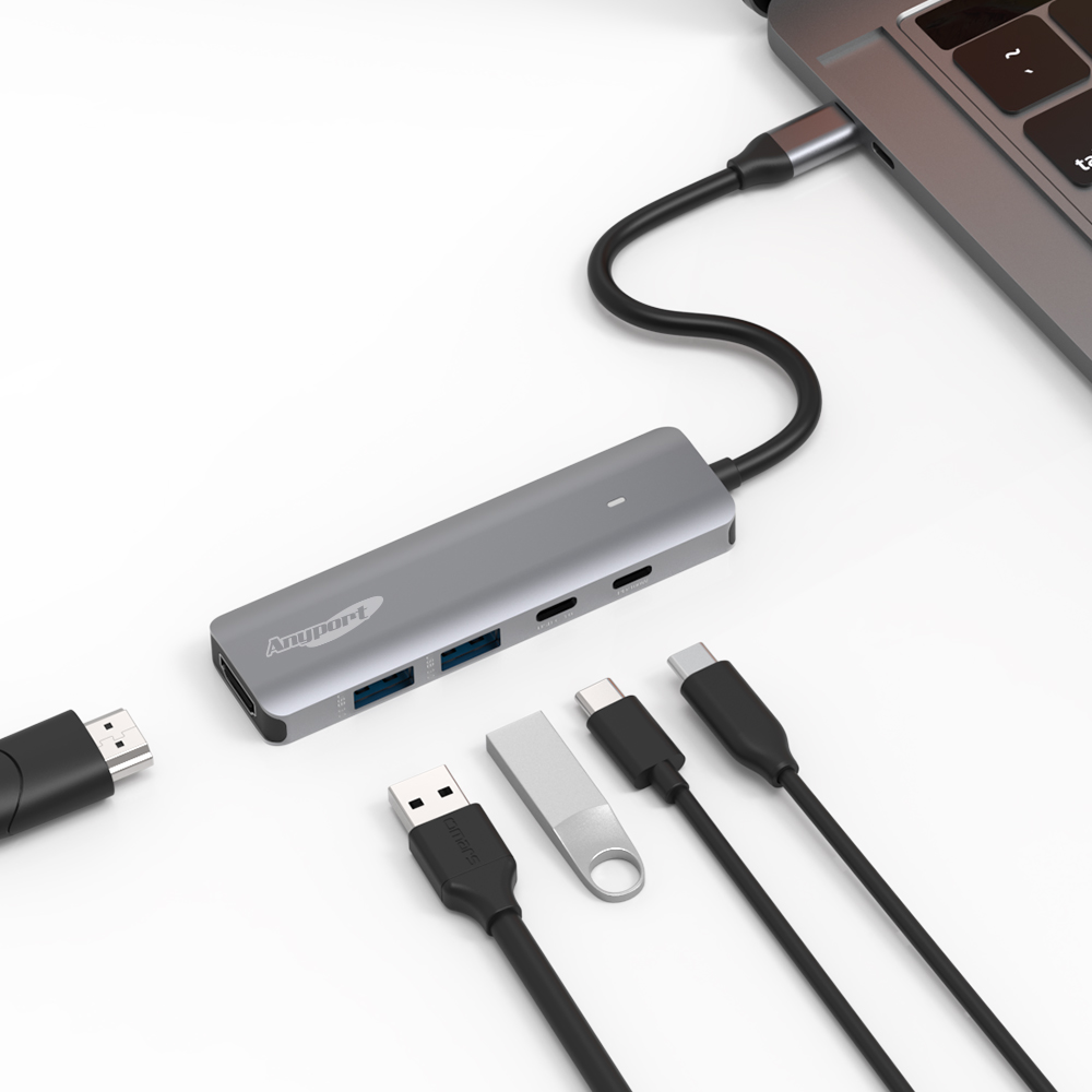 애니포트 AP-TC560 4K C타입 5포트 HDMI 미러링 멀티허브 PD100W 18,800원