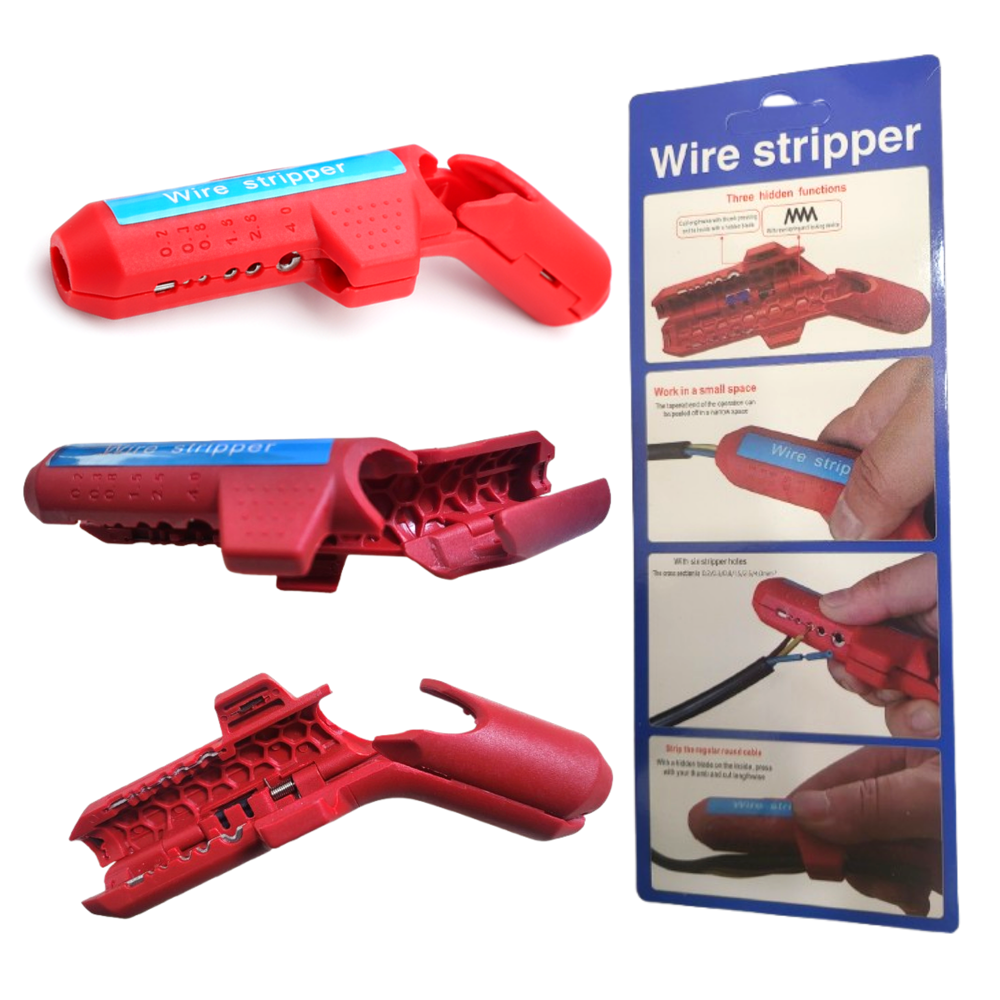 ZENTRA 전선탈피기 전선피복절단기 케이블피복기 와이어스트리퍼, 1개, 레드 16,000원