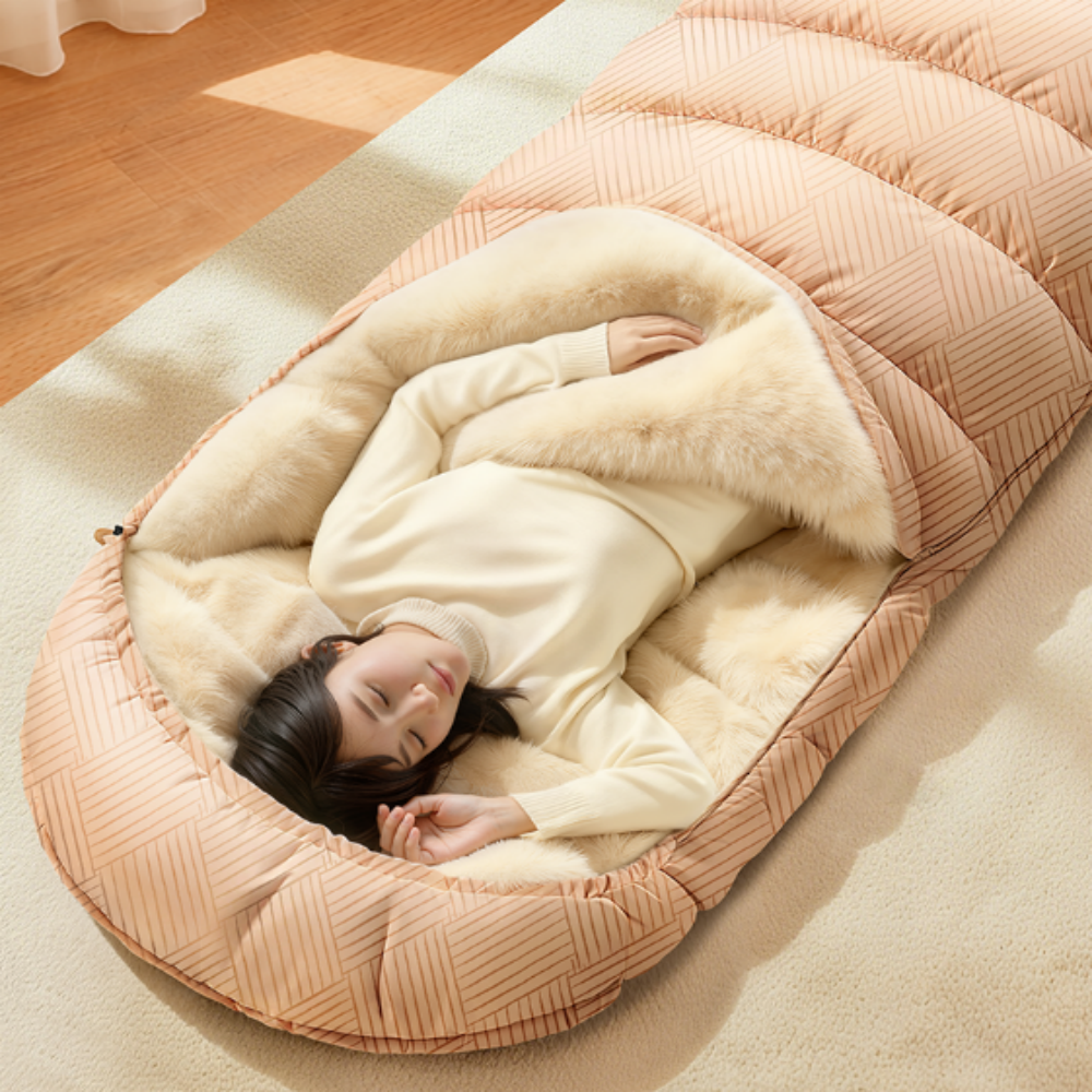 소단 극세사 털 동계 방수 캠핑 침낭, 1개, 살구 89,000원