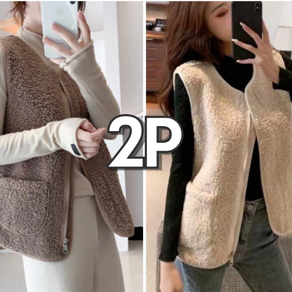 HEzi 여성 양털조끼 뽀글이 베스트 후리스 세트 36,800원