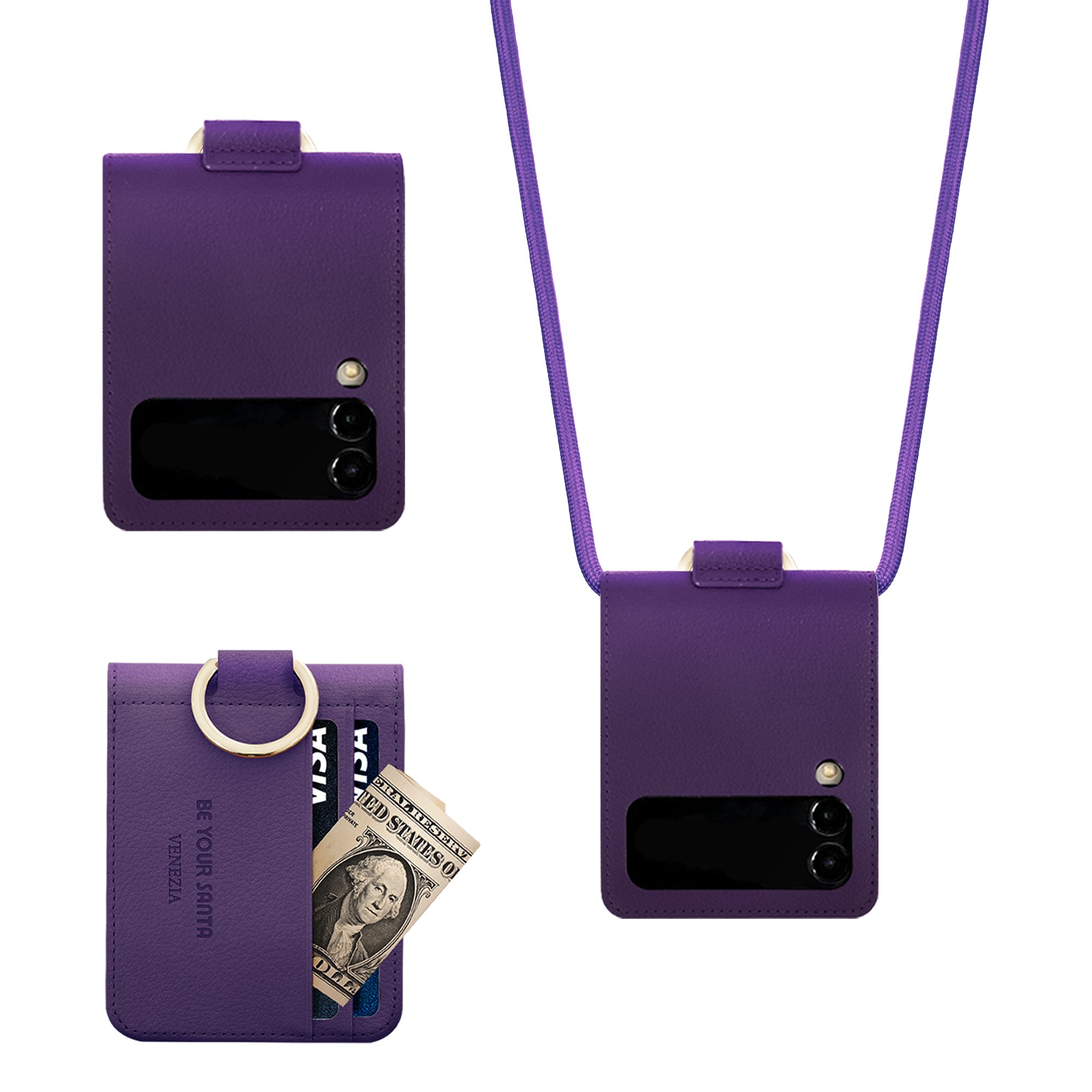 비유어산타 Z플립3, Z플립4케이스 이태리원단 사용 카드 나폴리 베네치아 멀티스트랩세트 47,300원