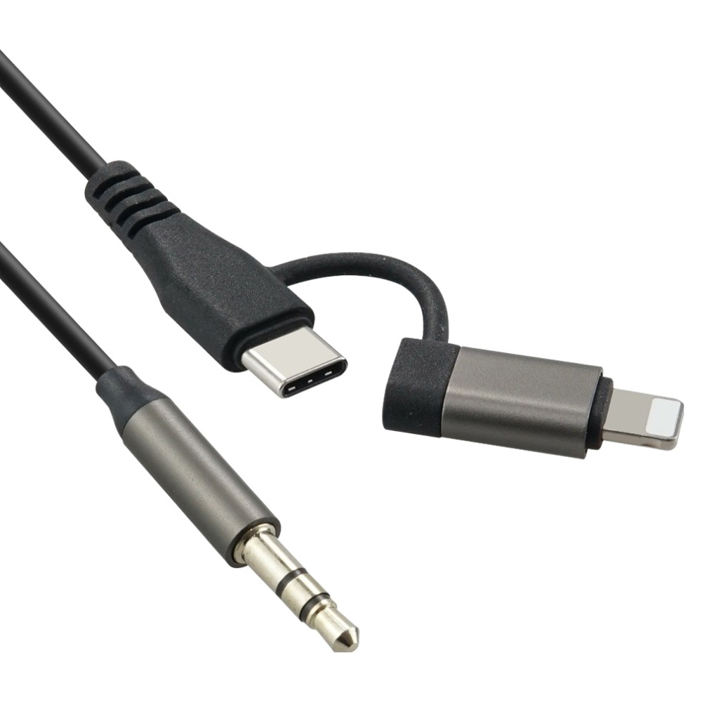 컴스 C타입 iOS 8핀 AUX 3극 변환 스프링 케이블 컨버터 8Pin 최대 90cm 9,600원