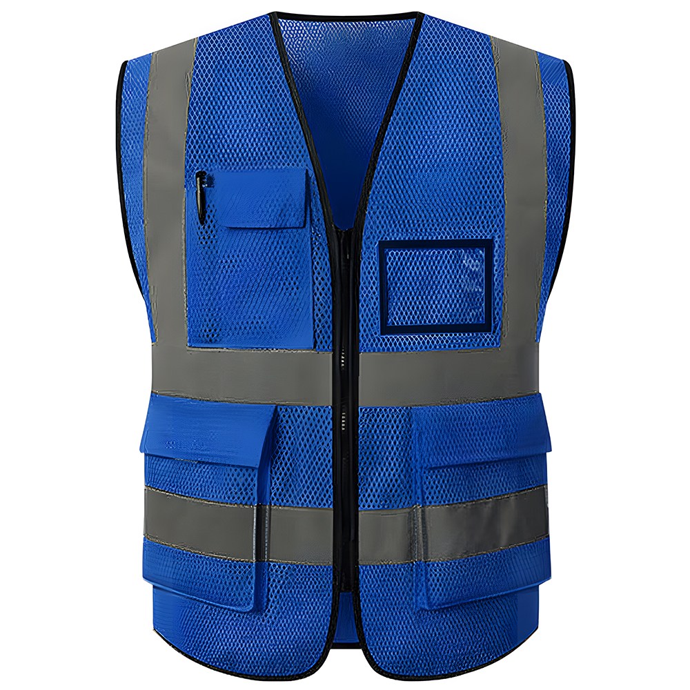 하이라이트 반사 트리플 라인 메쉬 안전조끼, 블루, 1개 6,900원