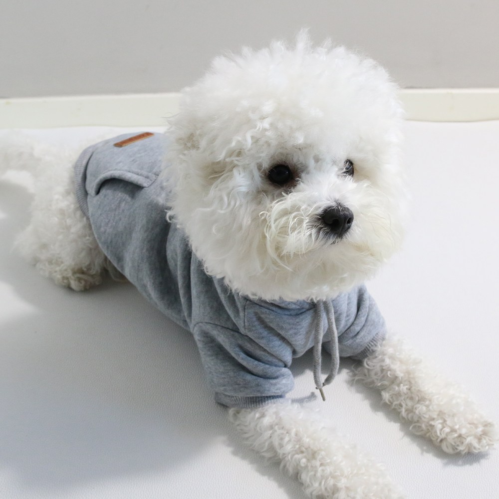 드림계곡 단색 심플 플란넬 강아지 후드티, 1개, 그레이 9,500원