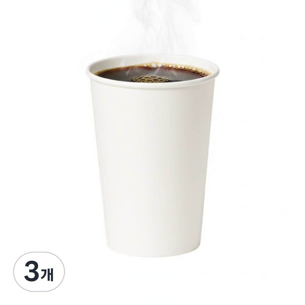 [종이컵 50P] 300ml 국내생산 카페 사무실 무지 테이크아웃 일회용컵, 3개, 50개입 17,000원