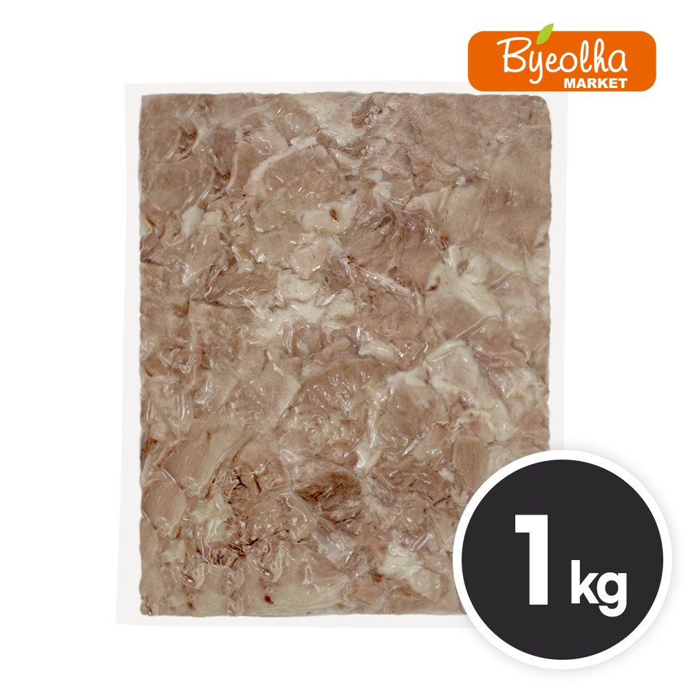 춘풍접객 삶은 전지 슬라이스 1kg 국밥용 냉동 절단 돼지 고기 앞다리살 업소용 식당용, 1개, 1kg 20,800원