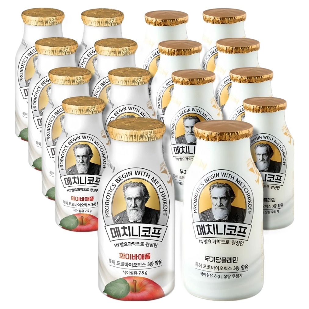 hy 한국야쿠르트 메치니코프 140ml 2가지맛(플레인8+화이바애플8) 총16입 14,070원