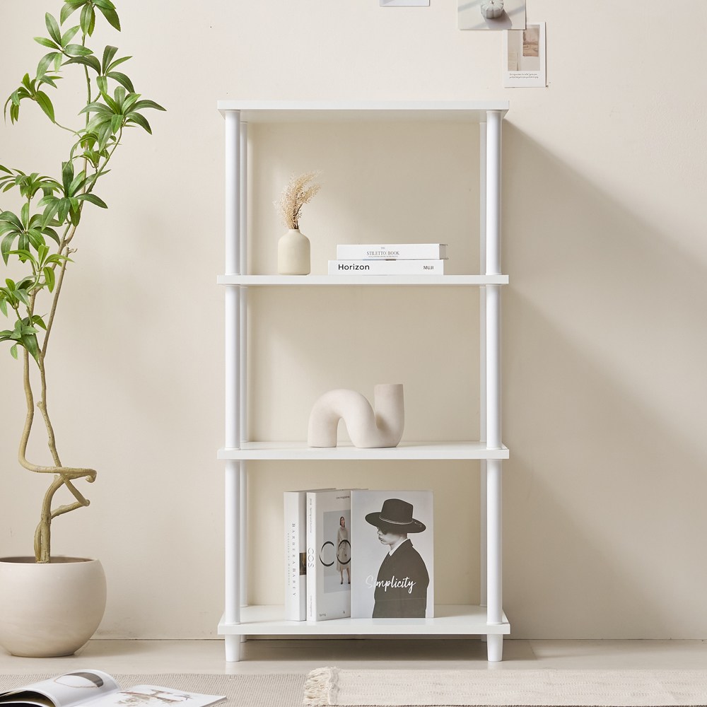 편안한가구 티아 선반 진열장 수납 다용도 선반장 2단 3단 4단 5단 조립식 진열대, 4단, 화이트 39,400원