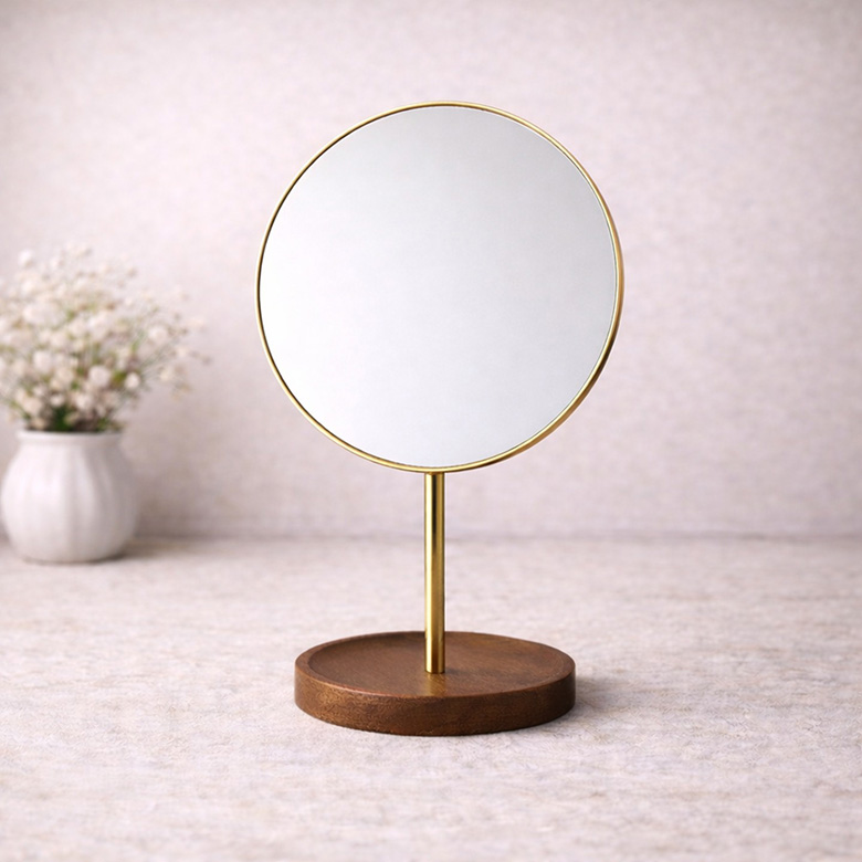탁상거울 화장대 거울 원목 거울 골드 프레임 인테리어 거울 모던 빈티지 허르비에, 골드브라운 18,900원