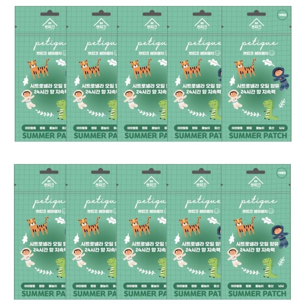 유아 아기 썸머패치 퇴치스티커 초록 18매입, 10개, 10g 10,000원
