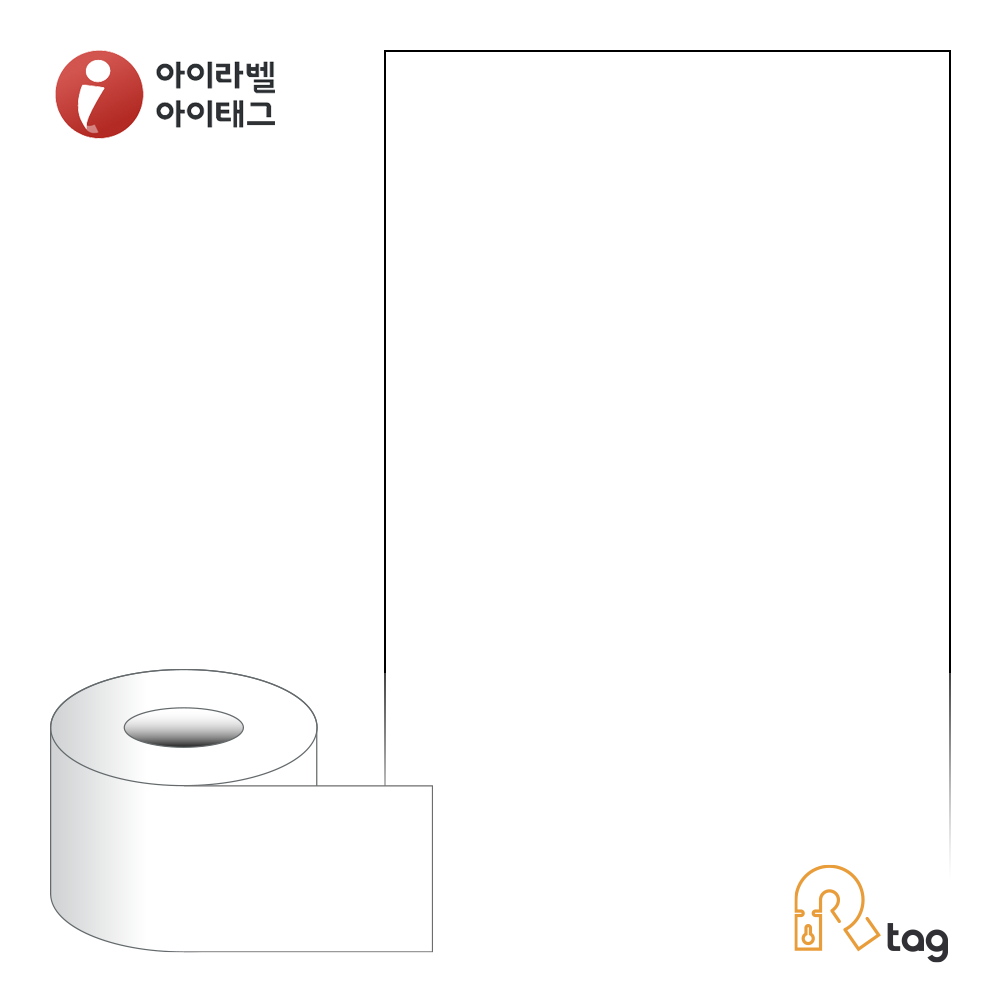 더롤태그 TRL100F100DT 출력용 비점착 연속태그 100mm x 100M 흰색 감열지 리본 불필요 34,200원