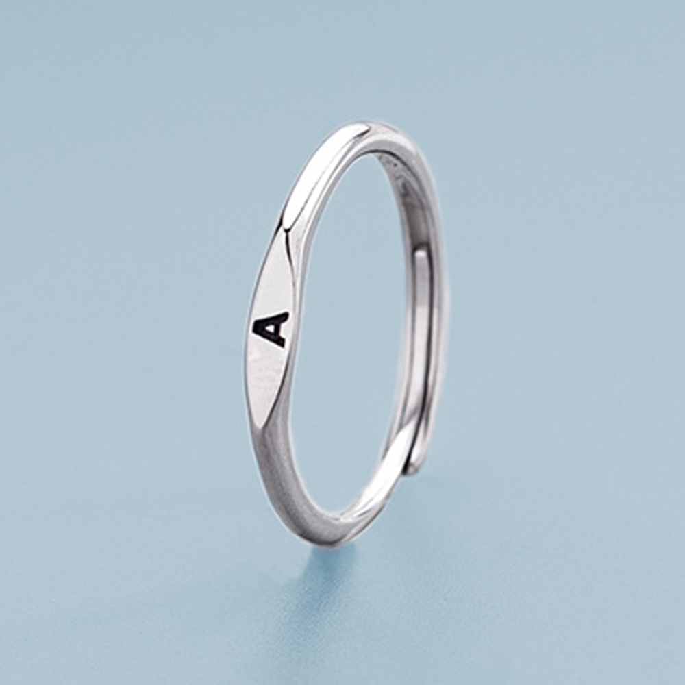 젤루나 여성용 이니셜 레터링 각인 오픈 반지 A B-121 5,000원