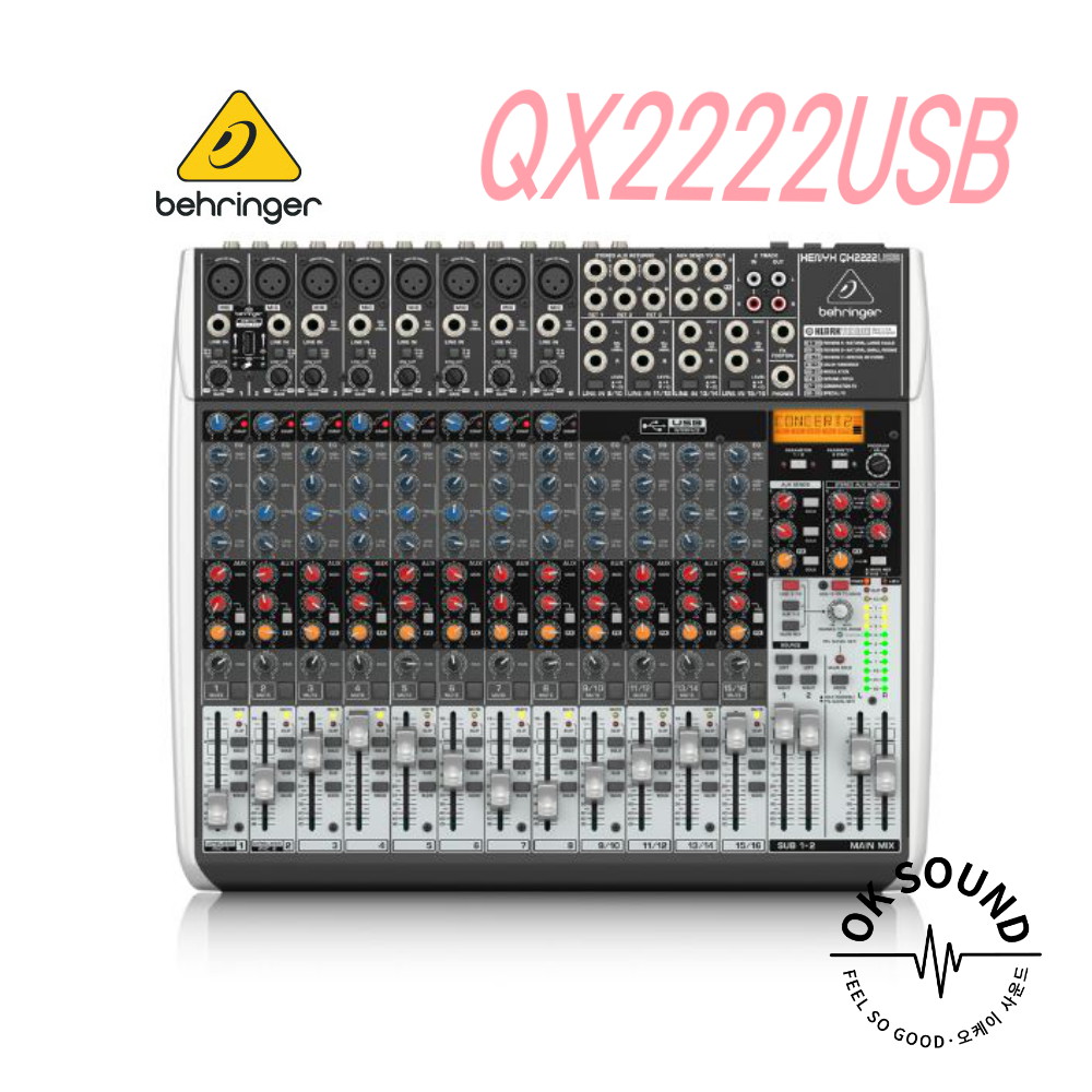 BEHRINGER 베링거 XENYX QX2222USB 프리미엄22입력 3/2버스믹서 제닉스마이크프리앰프 아날로그믹서 569,800원