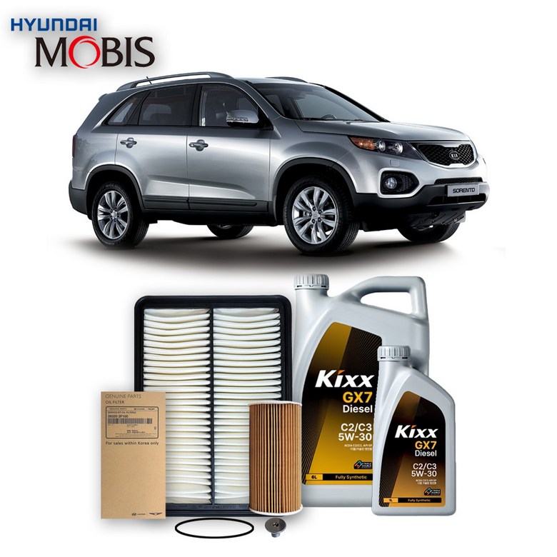 쏘렌토 R 2.0/2.2 디젤 (09-12년식) 킥스합성유+순정필터세트 5W30, 1개 95,590원