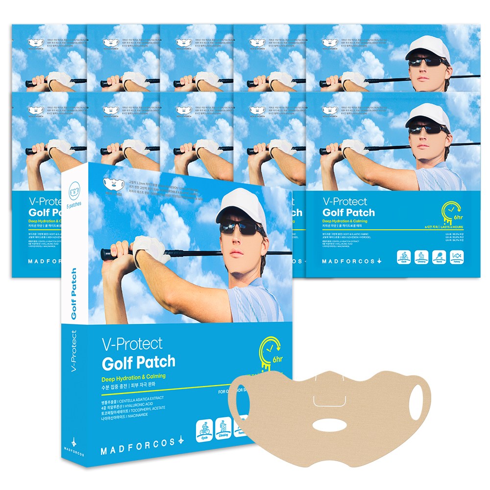 매드포코스 남성용 V 프로텍트 자외선차단 보습케어 쿨링 하이드로겔 야외스포츠 골프패치 5p, 베이지색, 2개 26,980원