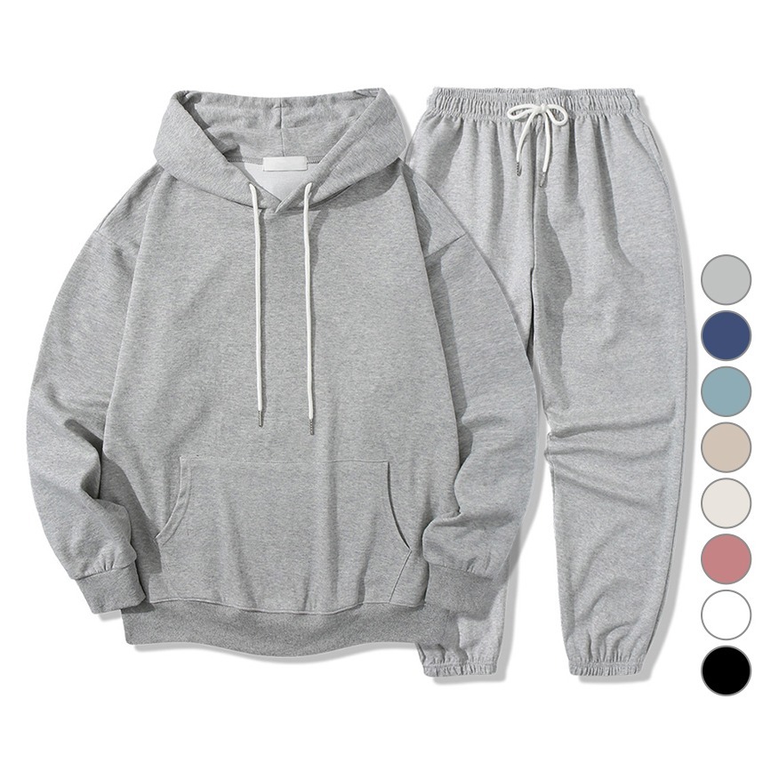 일루소 남녀공용 소프트 특양면 후드 티셔츠 + 밑밴딩 바지 트레이닝복 세트 39,800원