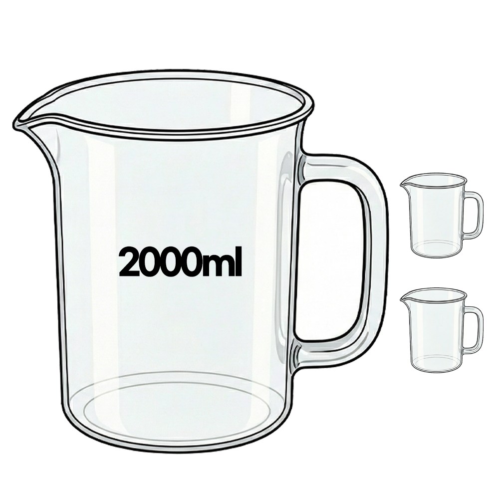 비커 2000ml 3개 계량컵 플라스틱 손잡이 눈금 비이커 13,000원