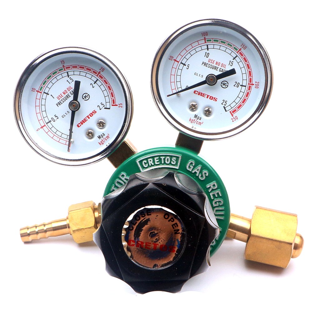 크레토스 산소게이지 O2 조정기 조절기 가스 절단기 레귤레이터 용접 쌍호 단호스 산소호스 산소통 게이지, 1개 23,400원