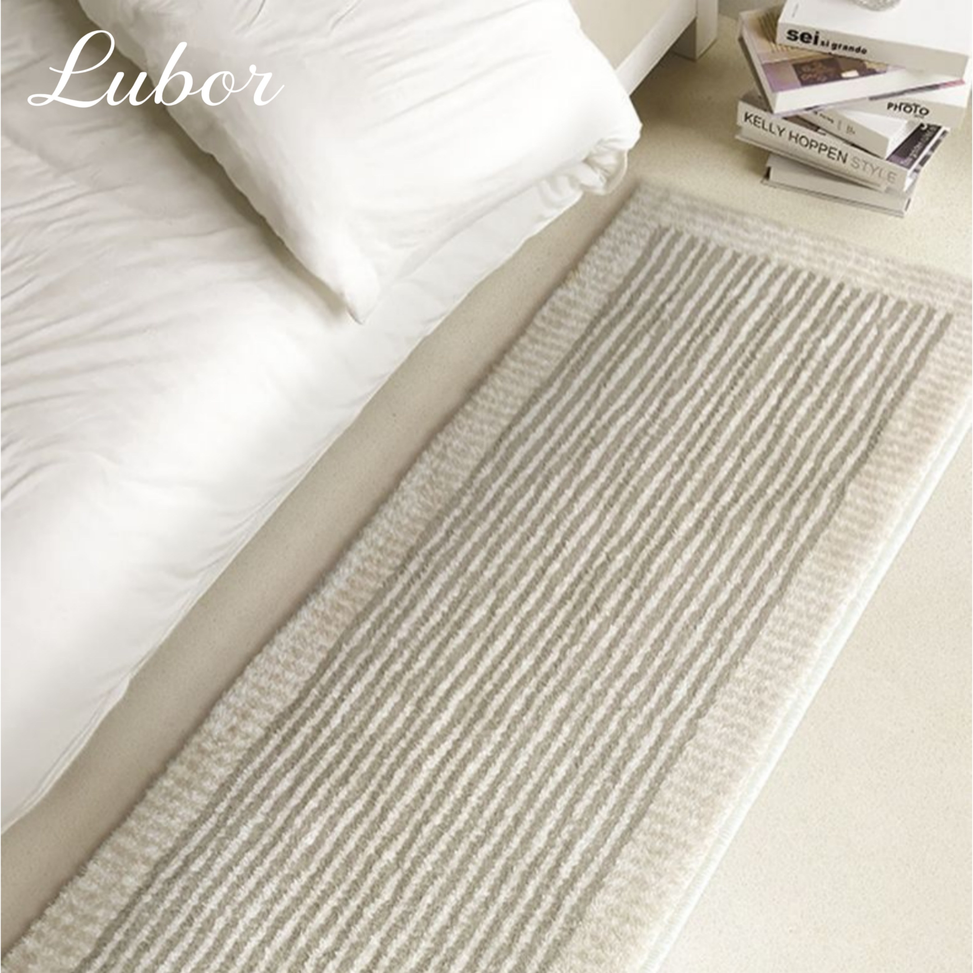 루보르 빨아쓰는 극세사 러그 모던 주방 침실 대형 매트, 그레이 라인 25,900원