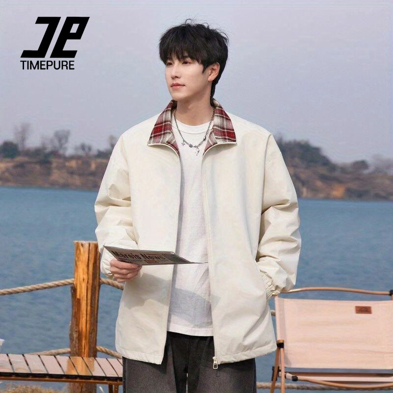 TIMEPURE 남녀공용 봄가을 빈티지 체크 패치워크 바람막이 점퍼 자켓 아우터 31,000원