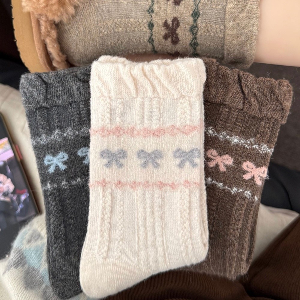 Banjiwu 여성 울 귀여운 겨울 양말 도톰한 보온 수면 양말 중목 양말 장목 양말 중목 양말 수면 패션 무압박 4족 세트 21,990원