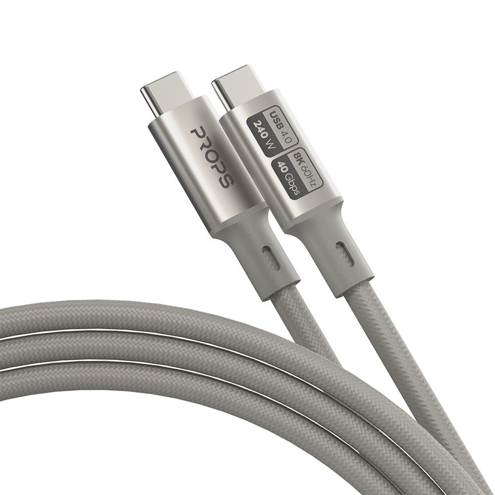 프롭스 C타입-C타입 240W 40Gbps 8K 60Hz USB4 PD3.1 초고속 충전 케이블, 1개, 티타늄골드, 1m 14,800원