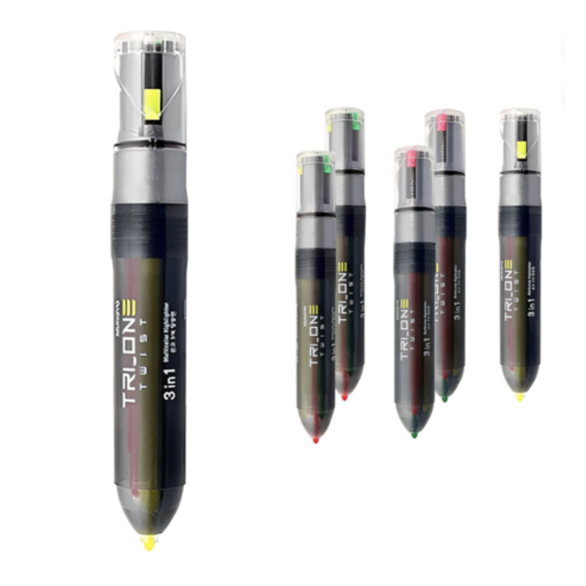 문교 3색 형광펜, 형광노랑 +형광분홍+형광연두3색, 7개 18,000원