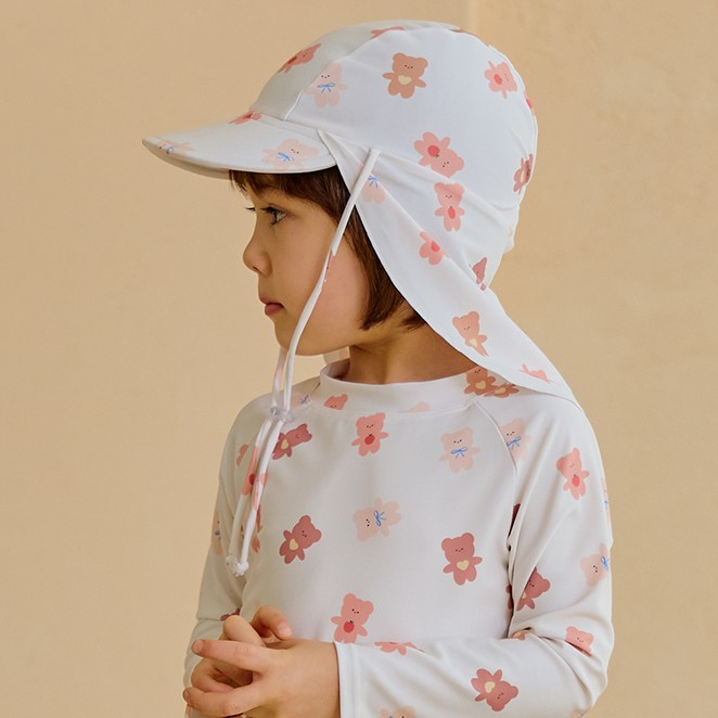 아이엠베베 유아용 꼬마곰 플랩캡 어린이 사계절 수영모자 14,800원