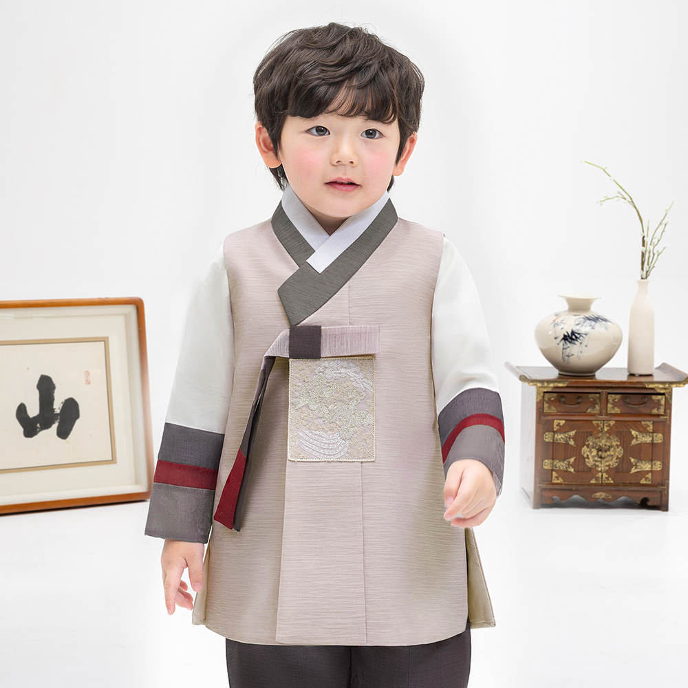 금동이아가한복 남아용 남베이지 고름 한복 세트 AM171 40,650원