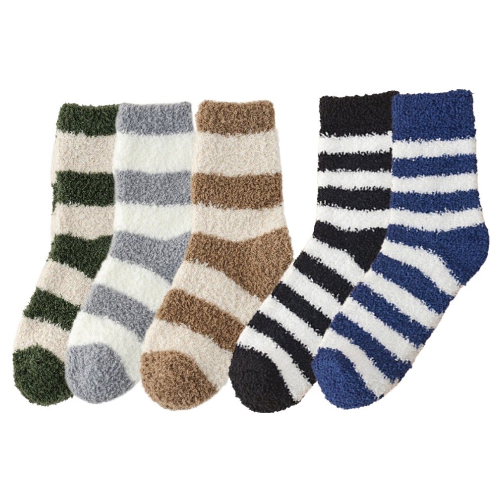 루나인 남성용 발볼넉넉 큰발 줄무늬 수면양말 대형 5종 세트 12,900원