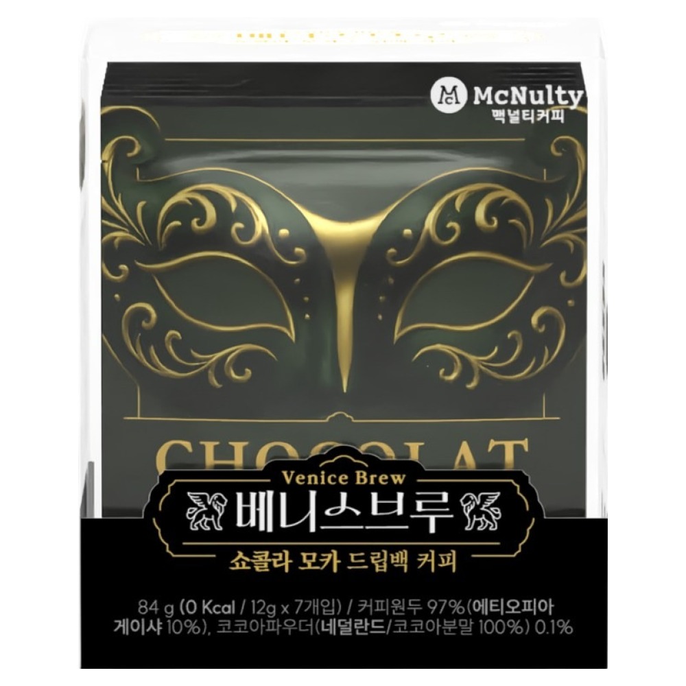 맥널티커피 베니스브루 스페셜티 가향 드립백 커피 쇼콜라 모카, 1개, 7개입, 12g 12,900원