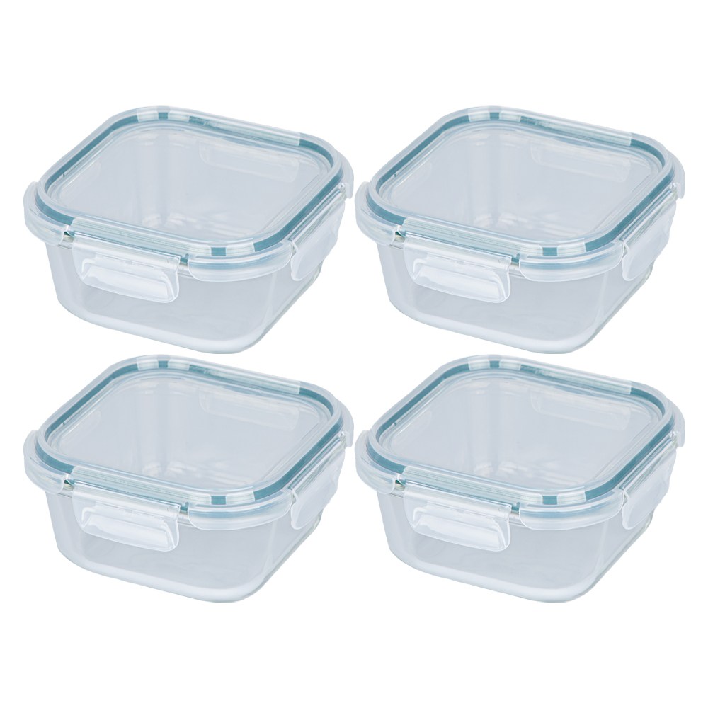 코멕스 오븐글라스 내열 강화유리 밀폐용기(오븐 전자레인지사용가능), 정사각 520ml, 4개 17,900원