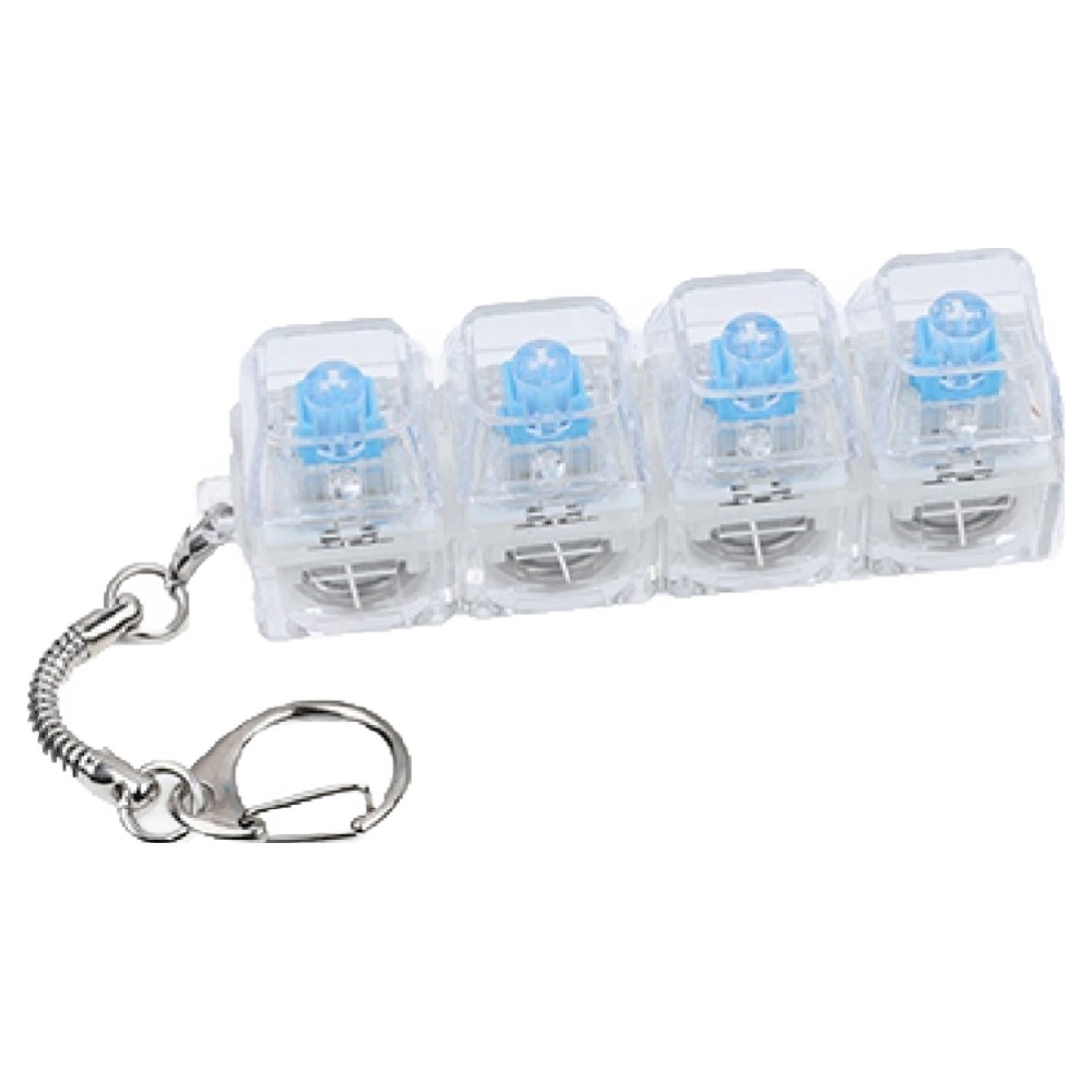 오로라데코덴 딸깍 4구 LED 키보드 키캡 키링, 투명, 1개 5,800원