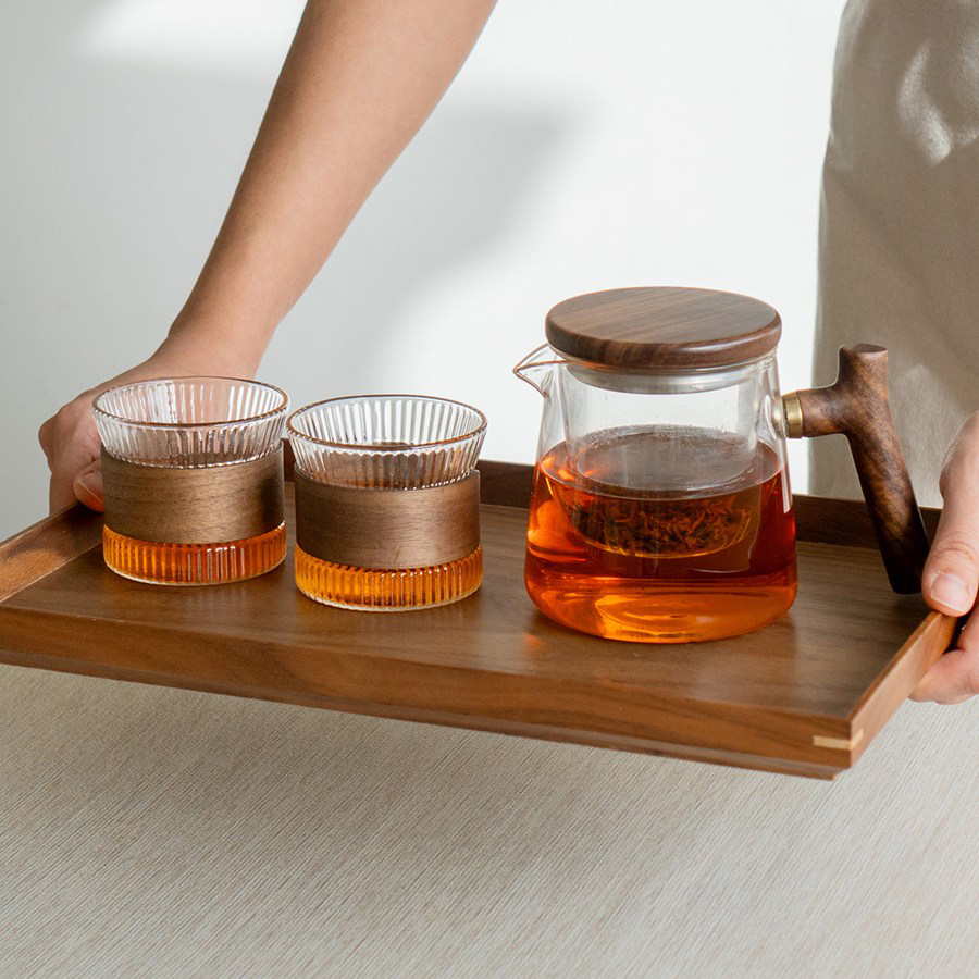 오후반차 호두나무 티포트 세트, 1세트, 다관 + 거름망 + 뚜껑 + 찻잔 2p, 투명 49,800원