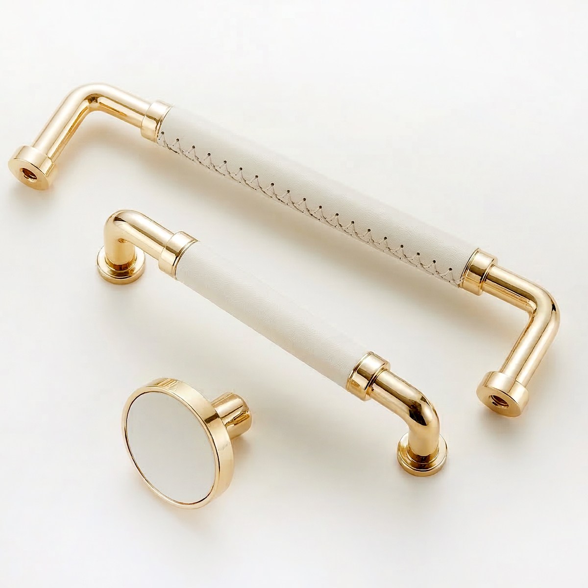 고급 가죽 가구 손잡이 T자 1구 2구 서랍 옷장 화장대 문고리 2개입, 1세트, 아이보리골드 T원홀(2개입) 9,900원