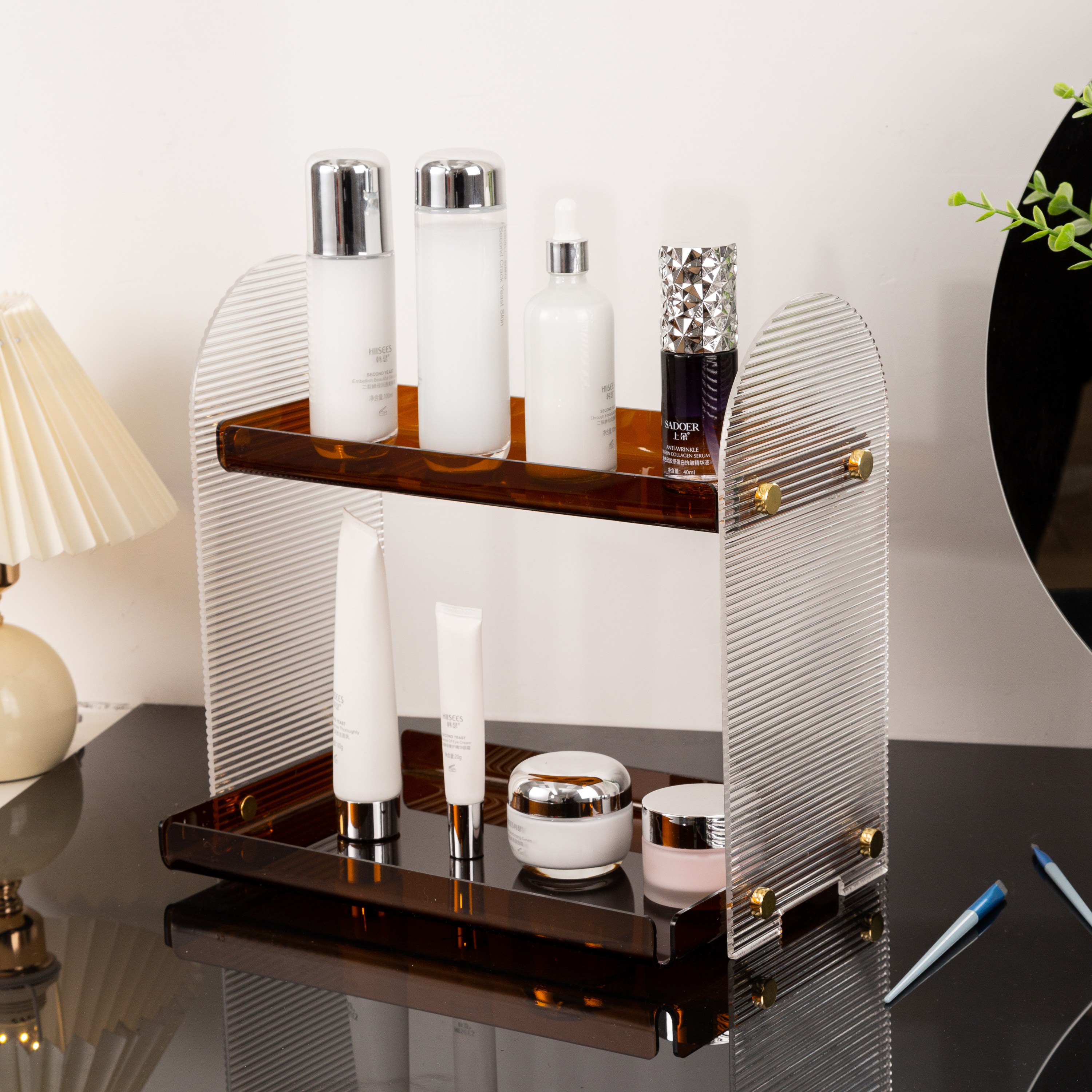 아크릴 화장품 수납함, 두꺼워 안정적인 디자인, 화장대 책상용 다층 정리, 방진 투명 심플, 1개, 스타일2DX-201 26,160원