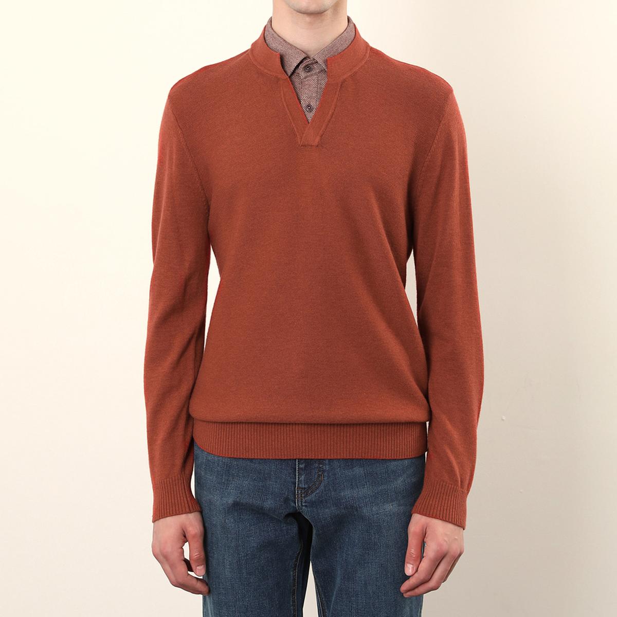 인디안 울혼방 이중에리 니트 봄 브이넥 스웨터 BP4F-2001-8201 92,000원